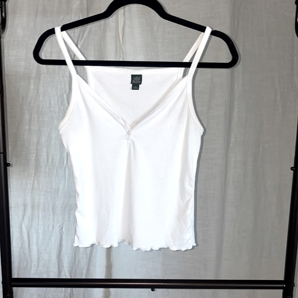 White sleeveless Henley